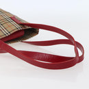 Burberrys Nova Check Tote Bag Canvas Leather Beige Gold Auth 143601-7