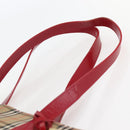 Burberrys Nova Check Tote Bag Canvas Leather Beige Gold Auth 143601-8