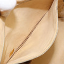 CHANEL Punching Hand Bag Enamel Yellow Silver CC Auth 143604-11