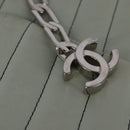 CHANEL Mademoiselle Chain Shoulder Bag Leather Silver Light green CC Auth 143605-10