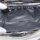 CHANEL Mademoiselle Chain Shoulder Bag Leather Silver Light green CC Auth 143605-17