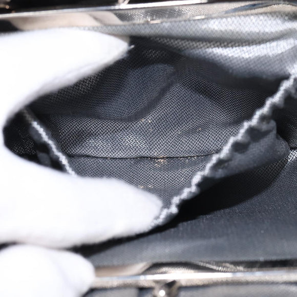 CHANEL Mademoiselle Chain Shoulder Bag Leather Silver Light green CC Auth 143605