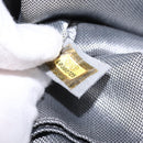 CHANEL Mademoiselle Chain Shoulder Bag Leather Silver Light green CC Auth 143605-22