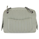 CHANEL Mademoiselle Chain Shoulder Bag Leather Silver Light green CC Auth 143605-3