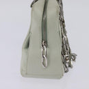 CHANEL Mademoiselle Chain Shoulder Bag Leather Silver Light green CC Auth 143605-5