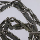 CHANEL Mademoiselle Chain Shoulder Bag Leather Silver Light green CC Auth 143605-8