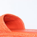 PRADA Flat Form Sandals Raffia Orange Auth 143606-16