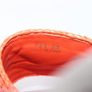 PRADA Flat Form Sandals Raffia Orange Auth 143606-17