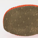 PRADA Flat Form Sandals Raffia Orange Auth 143606-24