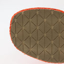 PRADA Flat Form Sandals Raffia Orange Auth 143606-8