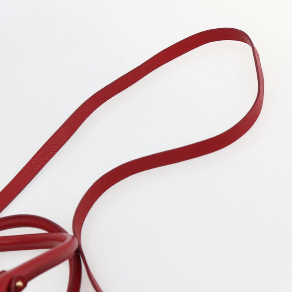 Salvatore Ferragamo Gancini Hand Bag Leather 2way Red Gold Auth 143649V