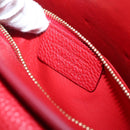 Salvatore Ferragamo Gancini Hand Bag Leather 2way Red Gold Auth 143649V-11
