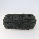 Miu Miu Matelasse Hand Bag Leather 2way Khaki Gold Auth 143651-5