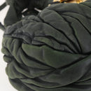 Miu Miu Matelasse Hand Bag Leather 2way Khaki Gold Auth 143651-17