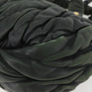 Miu Miu Matelasse Hand Bag Leather 2way Khaki Gold Auth 143651-18