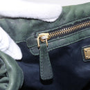 Miu Miu Matelasse Hand Bag Leather 2way Khaki Gold Auth 143651-21