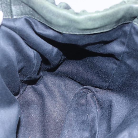 Miu Miu Matelasse Hand Bag Leather 2way Khaki Gold Auth 143651