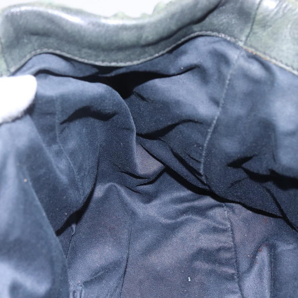 Miu Miu Matelasse Hand Bag Leather 2way Khaki Gold Auth 143651