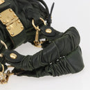 Miu Miu Matelasse Hand Bag Leather 2way Khaki Gold Auth 143651-7