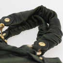 Miu Miu Matelasse Hand Bag Leather 2way Khaki Gold Auth 143651-14