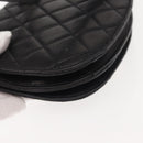 CHANEL Matelasse Waist bag Lamb Skin Black Gold CC Auth 143653-17