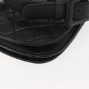 CHANEL Matelasse Waist bag Lamb Skin Black Gold CC Auth 143653-18