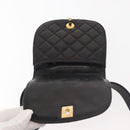 CHANEL Matelasse Waist bag Lamb Skin Black Gold CC Auth 143653-20