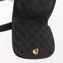 CHANEL Matelasse Waist bag Lamb Skin Black Gold CC Auth 143653-22