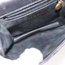 CHANEL Matelasse Waist bag Lamb Skin Black Gold CC Auth 143653-10