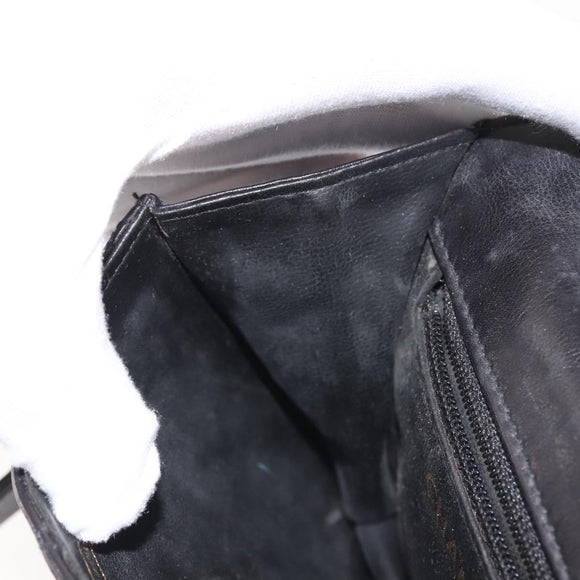 CHANEL Matelasse Waist bag Lamb Skin Black Gold CC Auth 143653