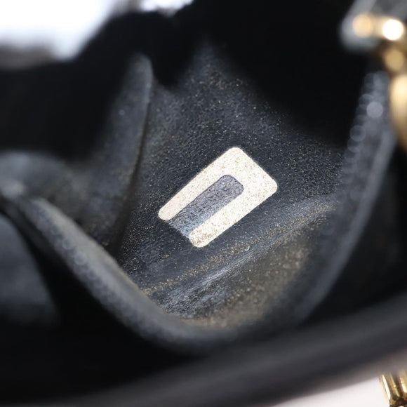 CHANEL Matelasse Waist bag Lamb Skin Black Gold CC Auth 143653
