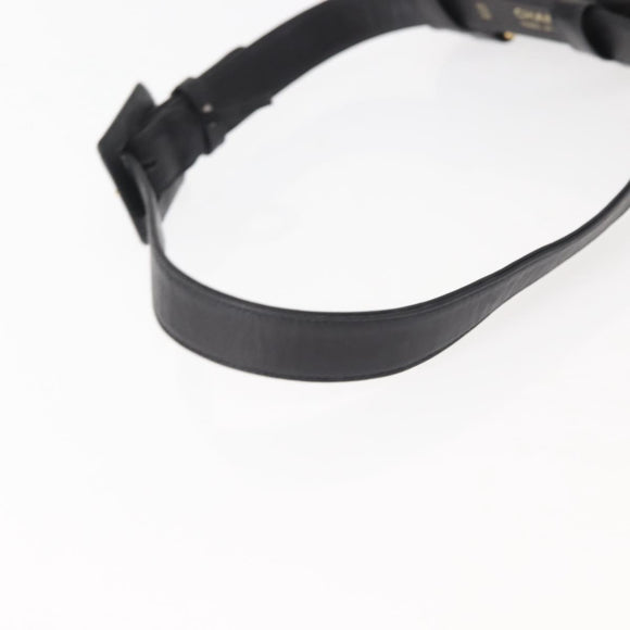 CHANEL Matelasse Waist bag Lamb Skin Black Gold CC Auth 143653