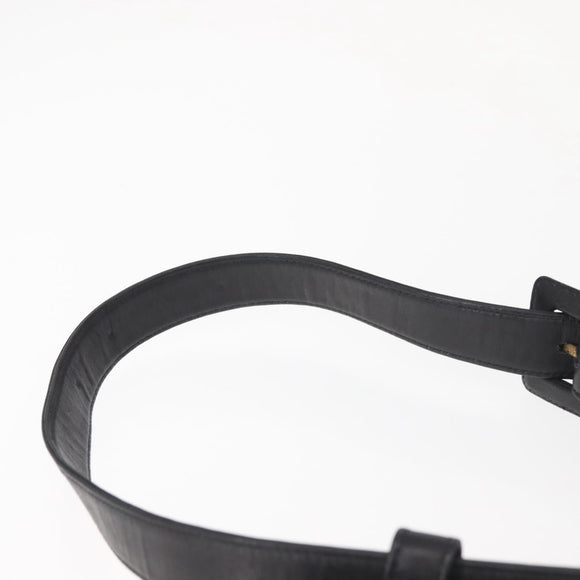 CHANEL Matelasse Waist bag Lamb Skin Black Gold CC Auth 143653