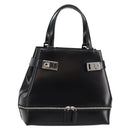 Salvatore Ferragamo Gancini Hand Bag Leather Black Silver Auth 143654V-1