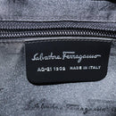 Salvatore Ferragamo Gancini Hand Bag Leather Black Silver Auth 143654V-11