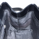 Salvatore Ferragamo Gancini Hand Bag Leather Black Silver Auth 143654V-19