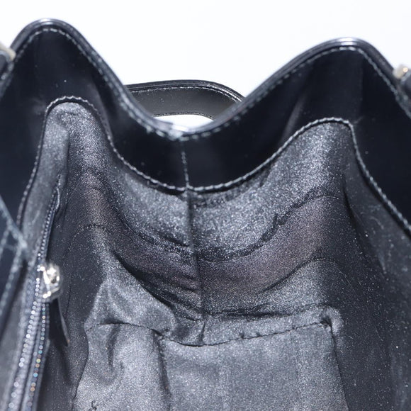 Salvatore Ferragamo Gancini Hand Bag Leather Black Silver Auth 143654V