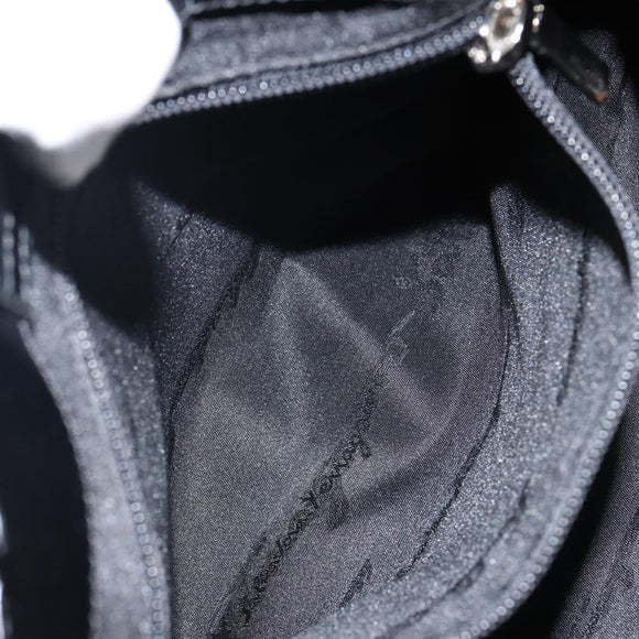 Salvatore Ferragamo Gancini Hand Bag Leather Black Silver Auth 143654V