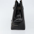 Salvatore Ferragamo Gancini Hand Bag Leather Black Silver Auth 143654V-4