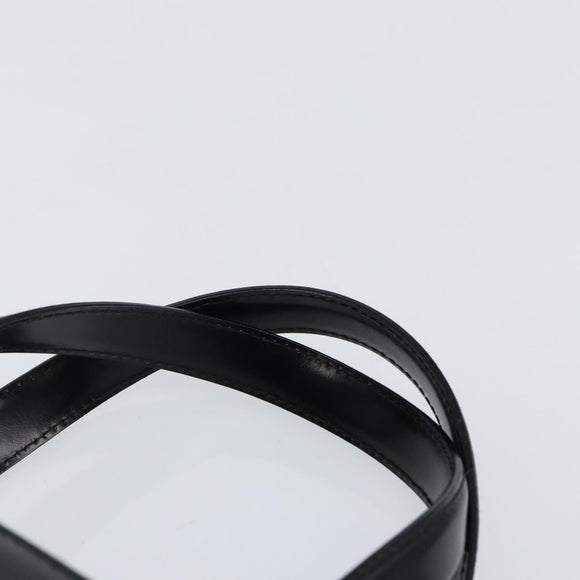 Salvatore Ferragamo Gancini Hand Bag Leather Black Silver Auth 143654V