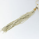 CHANEL V Stitch Shoulder Bag Lamb Skin White Gold CC Auth 143656-17