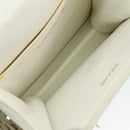 CHANEL V Stitch Shoulder Bag Lamb Skin White Gold CC Auth 143656-10