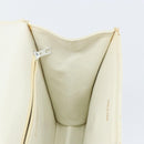 CHANEL V Stitch Shoulder Bag Lamb Skin White Gold CC Auth 143656-21