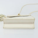 CHANEL V Stitch Shoulder Bag Lamb Skin White Gold CC Auth 143656-5