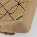 CHANEL Wild Stitch Chain Shoulder Bag Leather Beige CC Auth 143657-13