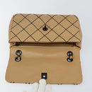 CHANEL Wild Stitch Chain Shoulder Bag Leather Beige CC Auth 143657-15