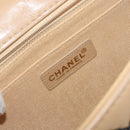 CHANEL Wild Stitch Chain Shoulder Bag Leather Beige CC Auth 143657-16