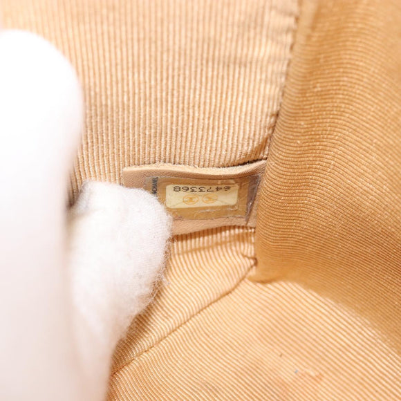 CHANEL Wild Stitch Chain Shoulder Bag Leather Beige CC Auth 143657