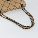 CHANEL Wild Stitch Chain Shoulder Bag Leather Beige CC Auth 143657-7