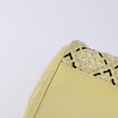 CHANEL Chain Shoulder Bag Enamel Cream Silver CC Auth 143658-8